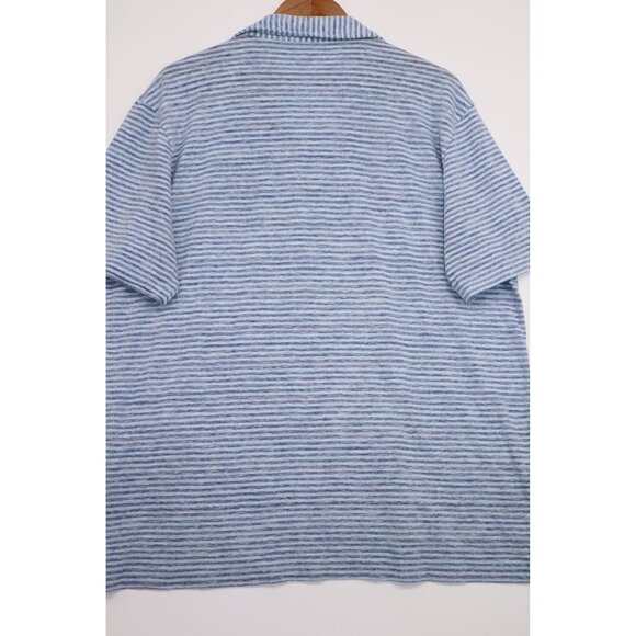 Peter Millar Mens XL Striped Polo Shirt Blue Made In Peru - Picture 9 of 10